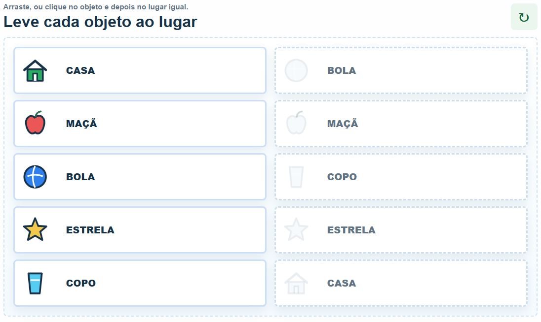 Exemplo de jogo para levar objetos ao lugar correto