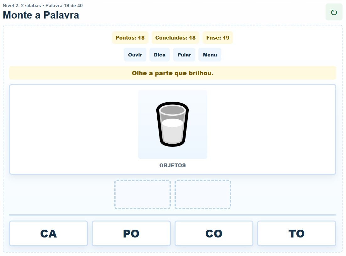 Exemplo de jogo para montar palavras